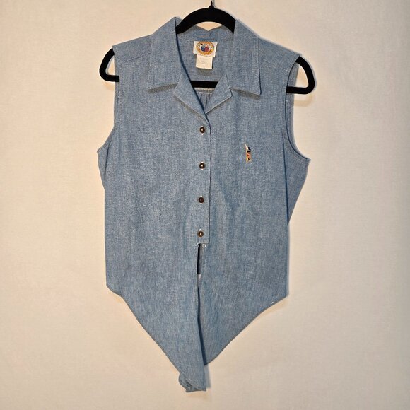 USA Vintage PUSSER'S WEST INDIES Y2K RARE Blue Sleeveless Cropped Top Size S. - Picture 3 of 16